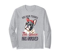 Gracioso Lindo Bulldog Bulldog Reina Meme Frenchie Dog Humor Manga Larga