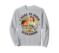 Gracioso meme retro con el que cocino para evitar gritar, al estilo de los años 50 Sudadera