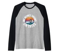 Gracioso Mi Dinero Crece En Los Árboles Dicho De La Mot Camiseta Manga Raglan