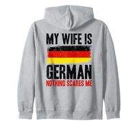 Gracioso Mi Esposa Es Alemana Nada Me Asusta Sudadera con Capucha