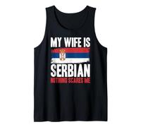 Gracioso Mi Esposa es Serbia Nada me Asusta Camiseta sin Mangas