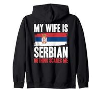 Gracioso Mi Esposa es Serbia Nada me Asusta Sudadera con Capucha