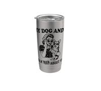gracioso mi perro corgi y yo hablo de ti Vaso térmico de acero inoxidable de doble pared
