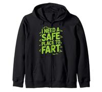 Gracioso Necesito Un Lugar Seguro Para Pedos Humor Diciendo Pedo Broma Sudadera con Capucha