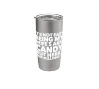 Gracioso No es fácil ser el brazo de mi esposa, pero aquí estoy Vaso térmico de acero inoxidable de doble pared