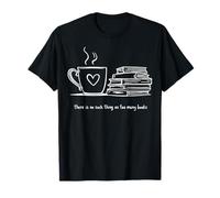 Gracioso No Hay Tal Cosa como Demasiados Libros Bookworm Camiseta