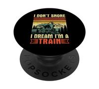 Gracioso No Ronco Sueño Soy un Amante del Tren Chicos Hombres PopSockets PopGrip Adhesivo