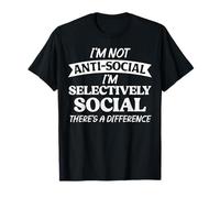 Gracioso No Soy Anti Social Soy Selectivamente Social Introvertido Camiseta