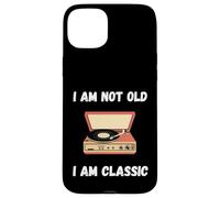 Gracioso No soy viejo Soy clásico tocadiscos de vinilo Carcasa para iPhone 15 Plus