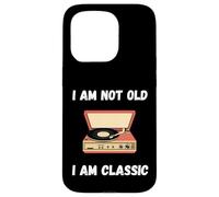Gracioso No soy viejo Soy clásico tocadiscos de vinilo Carcasa para iPhone 15 Pro