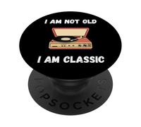 Gracioso No Soy Viejo Soy clásico Tocadiscos de Vinilo PopSockets PopGrip Adhesivo