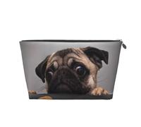Gracioso Perro codicioso Pug, Bolsa de artículos de tocador Bolsa de Maquillaje Bolsa de cosméticos Bolsa de artículos de tocador de Viaje portátil