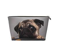 Gracioso Perro codicioso Pug, Bolsa de Maquillaje Bolsa de cosméticos Bolsa de artículos de tocador de Viaje portátil Bolsa de artículos de tocador