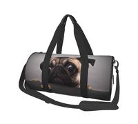 Gracioso Perro codicioso Pug, Bolsa de Viaje de Gran Capacidad, Bolso Redondo, Bolsa de Viaje Deportiva, Bolsa de Mano, Bolsa de Fitness