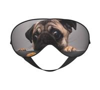 Gracioso perro codicioso Pug, Cubreojos completos Antifaz bloqueador de luz Antifaz para dormir Antifaz suave con los ojos vendados Noche