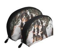 Gracioso Perro de montaña de Berna, Bolsa de Maquillaje de Concha, Monedero pequeño para Mujer, Bolsa de artículos de tocador, Bolsa de cosméticos, 2 Piezas