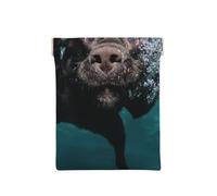 Gracioso Perro Labrador Negro Nadando con Cara expresiva, Squeeze Top Wallet Bolsa de Almacenamiento para Mujer Monedero pequeño Bolsa de Cambio