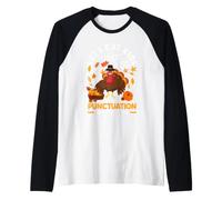 Gracioso Profesor de gramática de Let's Eat Kids para Acción de Gracias Camiseta Manga Raglan
