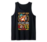 Gracioso Profesor de gramática de Let's Eat Kids para Acción de Gracias Camiseta sin Mangas