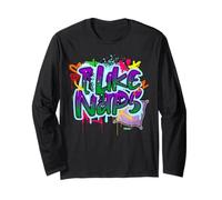 Gracioso Regalo para Amantes del sueño con diseño gráfico Callejero de «I Like Naps» Manga Larga