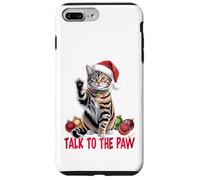 Gracioso Santa Cat Talk To The Paw enredado en la luz de Carcasa para iPhone 7 Plus/8 Plus
