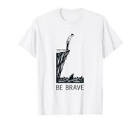Gracioso Sé Valiente Tiburón Acantilado Salto Sarcástico Humor Oscuro Camiseta