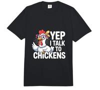Gracioso Sí, Hablo con Pollos Crazy Hen Farmer Ganado Meme Comfort Colors Adult Heavyweight T-Shirt