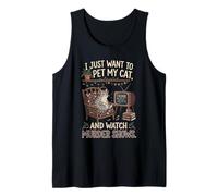 Gracioso Solo Quiero acariciar a mi Gato y Ver programas de Asesinato 1 Camiseta sin Mangas