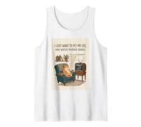 Gracioso Solo Quiero acariciar a mi Gato y Ver programas de Asesinato 3 Camiseta sin Mangas