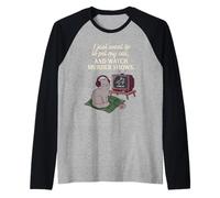 Gracioso Solo Quiero acariciar a mi Gato y Ver programas de Asesinato 7 Camiseta Manga Raglan