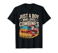 Gracioso Solo un chico que ama las cosechadoras Camiseta
