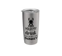 gracioso Sostén mi bebida, tengo que acariciar a este burro Vaso térmico de acero inoxidable de doble pared