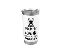 gracioso Sostén mi bebida, tengo que acariciar a este burro Vaso térmico de acero inoxidable de doble pared