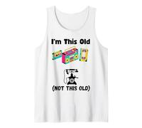 Gracioso Soy Este Viejo Casete VHS Reproductor de música Divertido Viejo Persona Camiseta sin Mangas