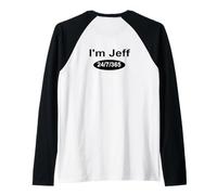 Gracioso Soy Jeff 24/7/365 Divertido Vídeos de Redes Sociales Humorístico Camiseta Manga Raglan
