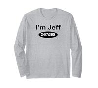 Gracioso Soy Jeff 24/7/365 Divertido Vídeos de Redes Sociales Humorístico Manga Larga