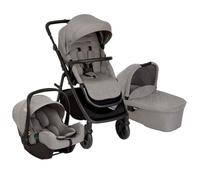 Graco Near2Me DLX Stylish Trio - Funda para lluvia, capazo y asiento de coche, adecuado desde el nacimiento hasta aprox. 4 años (22 kg), 3 ajustes de altura Slide2Me, color ceniza