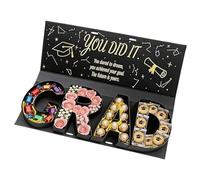 Grad Fillable Letters Box | GRAD Letter Shaped Fillable Box, Sturdy Party Decoration Style, For Student Teacher High School University Ceremony Party Favor Table Centerpiece