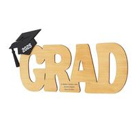 Grad Holzdeko 2025 para firmar, cartel rústico de graduación con sombrero de doctor, figura decorativa de madera para graduación, ideal para la escuela y la universidad, recuerdo para graduados