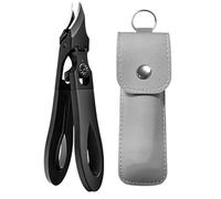 Graddi Ingrowfix Pro, Cortaúñas Inclinado con Forma de Pico de Águila, con Cierre de Seguridad para Uñas Gruesas, Mango Largo, Mordaza Curva y Abertura Ancha, Antisalpicaduras (Negro, A)