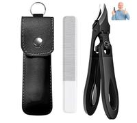 Graddi Ingrowfix Pro Extender with Bevel Clippers, Graddi Ortho Clip for Thick & Ingrown Nails, Unique Folding Lock, Senior & Diabetic Foot Care Essentials (Black)