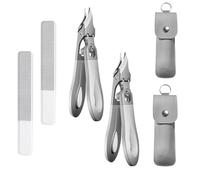 Graddi Ingrowfix Pro for Thick Nails,Graddi Nail Clippers with Overall Stainless Steel，One-Touch Locking Pliers,Extended Handle,Ultra-Thin & Sharp for Seniors Care (Two silver)