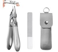 Graddi Ingrowfix Pro for Thick Nails, Graddi Nail Clippers- with Overall Stainless Steel,Slanted Toenail Clipper for Thick Nails, Seniors & Ingrown Care (Silver)