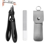 Graddi Ingrowfix Pro for Thick Nails, Graddi Nail Clippers- with Overall Stainless Steel,Slanted Toenail Clipper for Thick Nails, Seniors & Ingrown Care (Black)