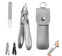 Graddi Ingrowfix Pro, Graddi Ingrowfix Pro - for Thick Nails, Stainless Steel Large Opening Anti-Splash Pliers, Slanted Nail Clippers, Non-Slip Handle with a Locking Clasp (Silver,1pc)