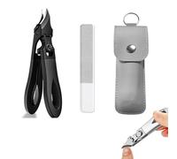 Graddi Ingrowfix Pro, Graddi Stainless Steel Nail, Wide Jaw Opening Anti-Splash Slanted Nail Clipper, Ultra-Thin and Sharp with Safety Lock, Clippers Seniors and Ingrown Care for Thick Nails (Black)