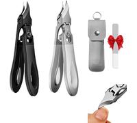 Graddi Ingrowfix Pro,Stainless Steel Eagle Beak Beveled Nail Clipper,Wide Jaw Opening Anti-Splash Slanted Nail Clipper,Clippers Seniors and Ingrown Care for Thick Nails (Black)