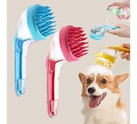 Graddi Soothawash Pro, 2 In 1 Dog Bath Brush with Built-In Shampoo Dispenser, for Long Short Haired Dogs Cats Shower Supplies Set (2pcs-e)