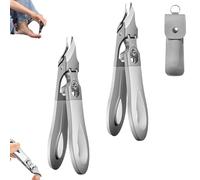 Graddis Ingrowfix Pro, Seniors & Ingrown Care, Slanted Toenail Clipper, Graddis Nail Clippers with Overall Stainless Steel, Nail Clippers with Safety Lock for Thick Nails (Silver)