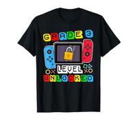 Grade 3 Level Unlocked Gamer Back to School Boy Camiseta